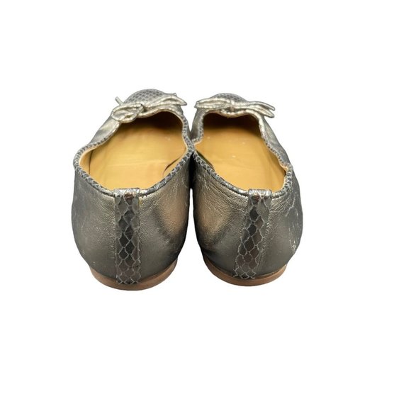 Stuart Weitzman Snake Skin Ballet Shoes Women 7.5 M Lamb Leather Flats Ballerina - Picture 4 of 7